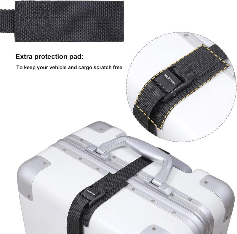 Masterwise Lashing Strap with Cam Buckles, Cinch Strap with Adjustable Buckle Tie Down Straps for Securing (6' x 1") - Image 3